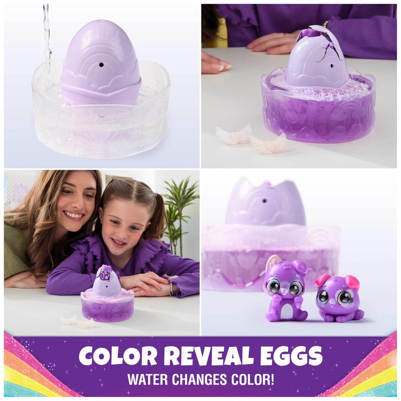 هاتشيمالز Hatchimals Alive، لعبة Rainbow Splash Fizzy Color Surprise، هاتش توأم أو ثلاثة توائم من Color Reveal Egg (قد يختلف الطراز)، ألعاب أطفال للبنات والأولاد - Image 3